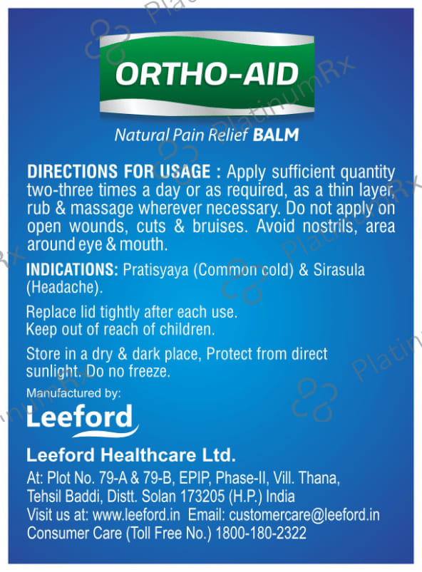 Ortho-Aid Natural Pain Relief Balm