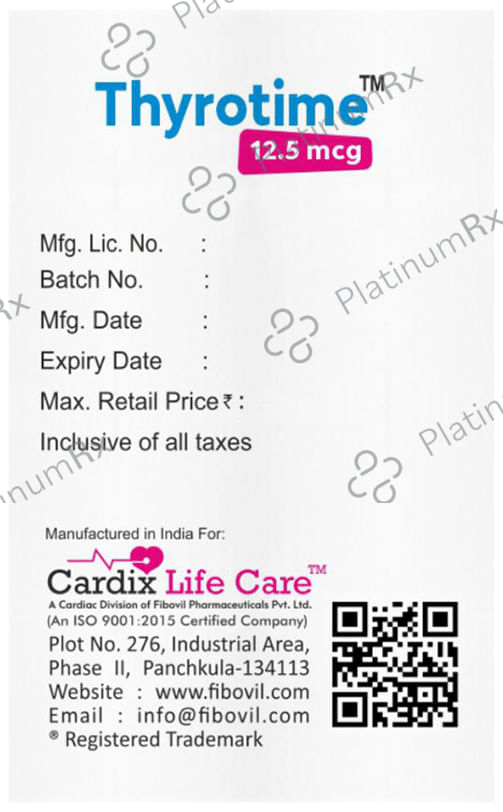 Thyrotime 12.5mcg Tablet 100s
