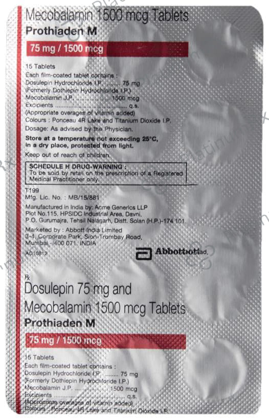 Prothiaden M 75mg/1500mcg Tablet 15s