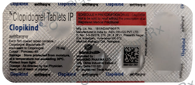 Clopikind 75mg Tablet 10s