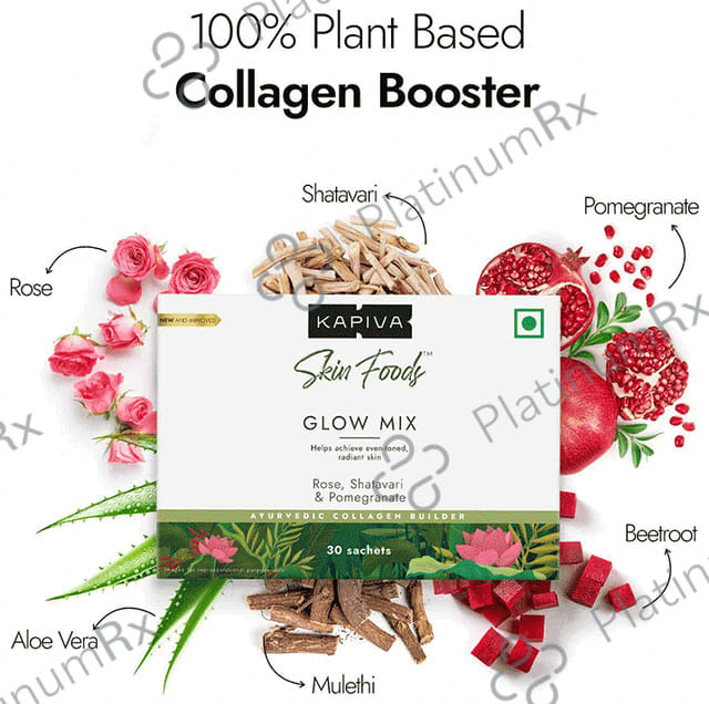 Kapiva Skin Foods Glow Powder Sachet (3.6gm Each) - Helps Achieve Even Toned Radient Skin