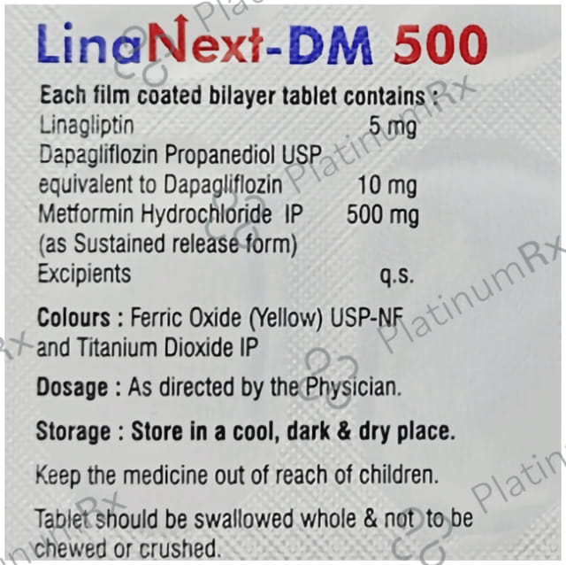 Linanext DM 500/10/5mg Tablet 10s
