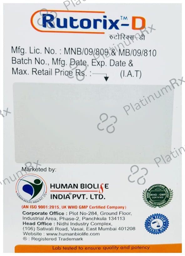 Rutorix D 48mg/90mg/100mg/50mg Tablet