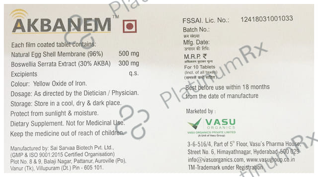 Akbanem 96/30% Tablet 10s