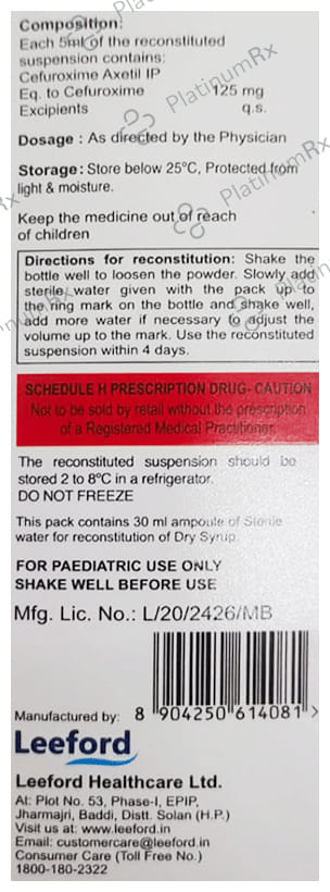 Cefaprime 125mg Suspension 30ml