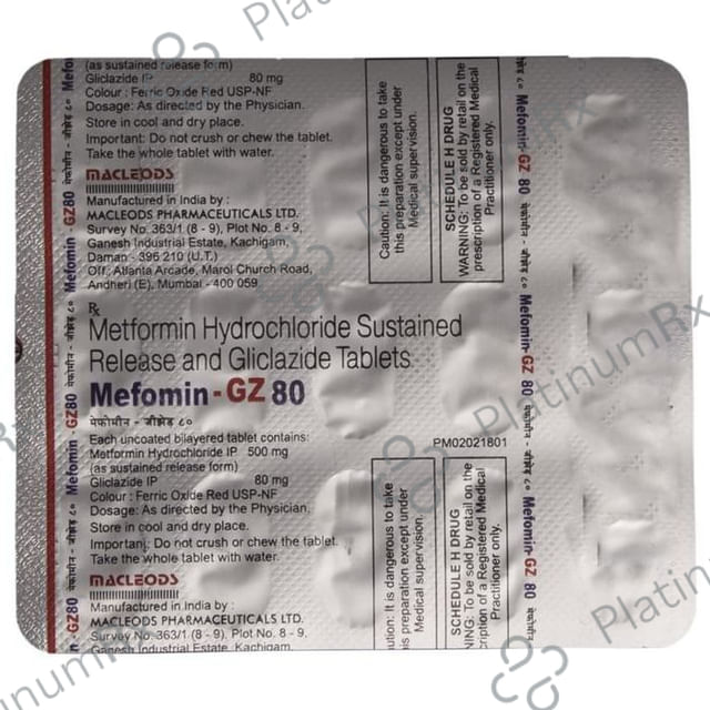 Mefomin GZ 80/500mg Tablet SR 15s