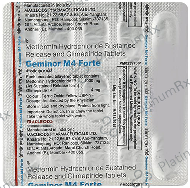 Glimestar M4 Forte 4/1000mg Tablet PR 10s