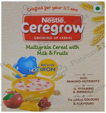 Nestle Ceregrow Multigrain Cereal with Milk & Fruits for 2 6 Years - Rich in Iron