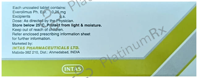 Everotas 0.25mg Tablet
