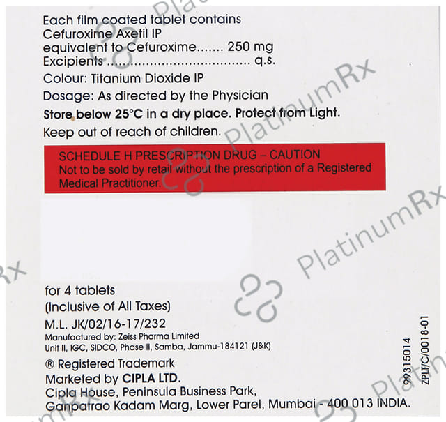 Cefasyn 250mg Tablet 4s