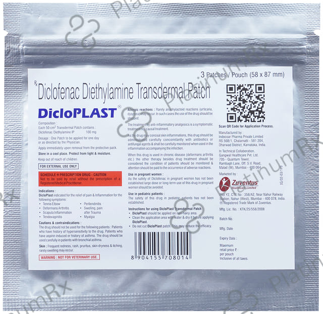 Dicloplast 100mg Patch 3s