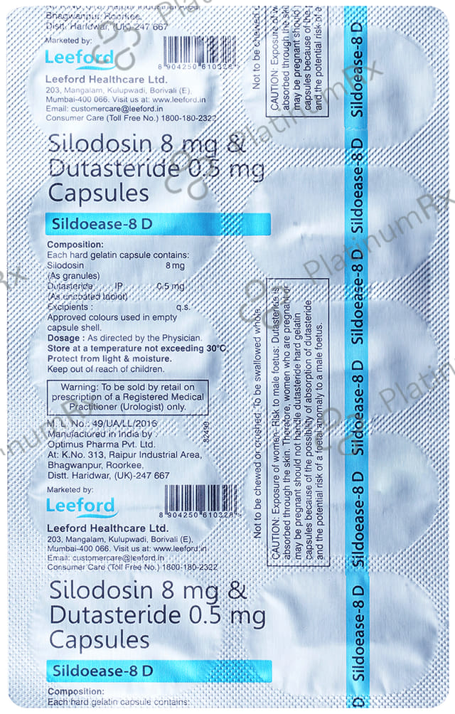 Sildoease 8D 0.5/8mg Capsule 10s