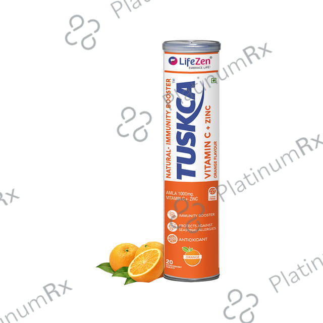 Tuskca Vitamin C + Zinc Effervescent Tablet Orange