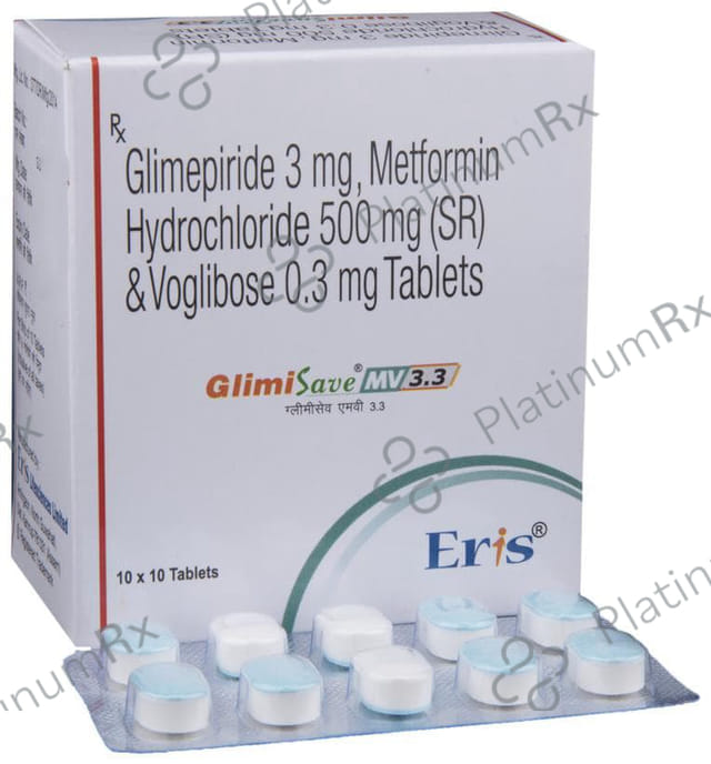 Glimisave MV 3/500/0.3mg Tablet SR 10s
