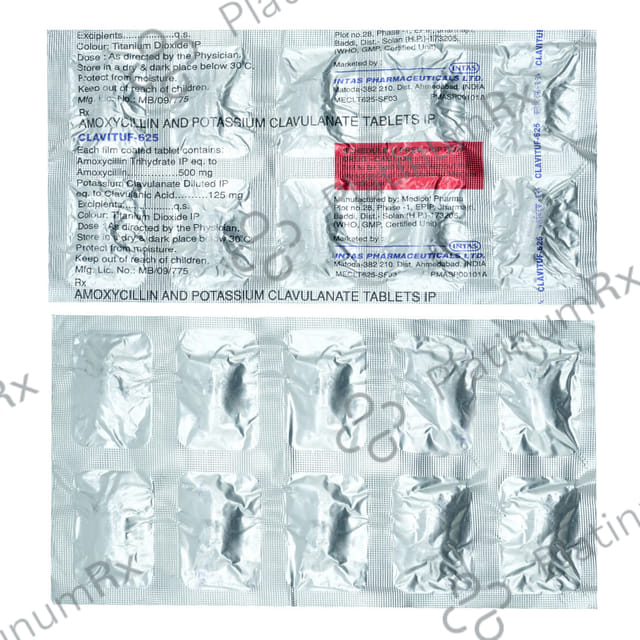 Clavituf 500/125mg Tablet 10s