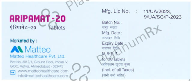 Aripamat 20mg Tablet 10s