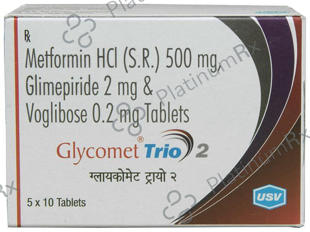 Glycomet Trio 2/500/0.2mg Tablet SR 10s