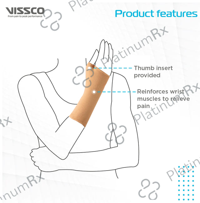 Vissco 0627 Elastic Pullover Wrist Support Beige Small