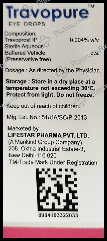 Travopure 0.004% BAK Free Eye Drop 3ml