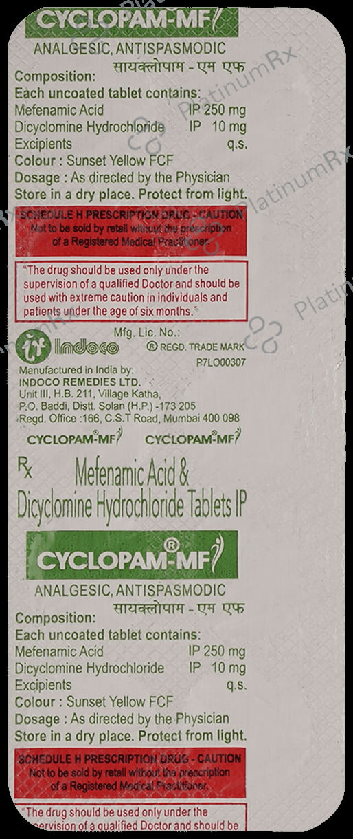 Cyclopam-MF 10mg/250mg Tablet