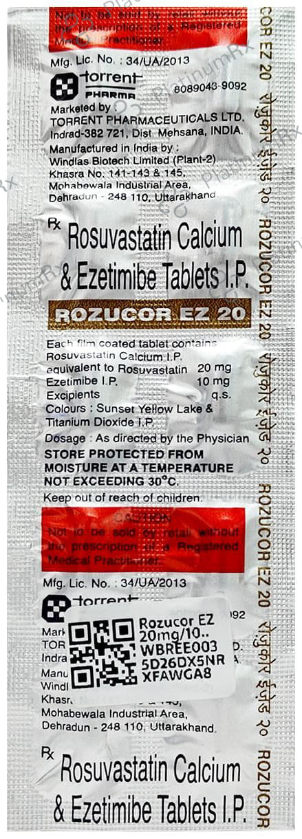 Rozucor EZ 20/10mg Tablet 10s