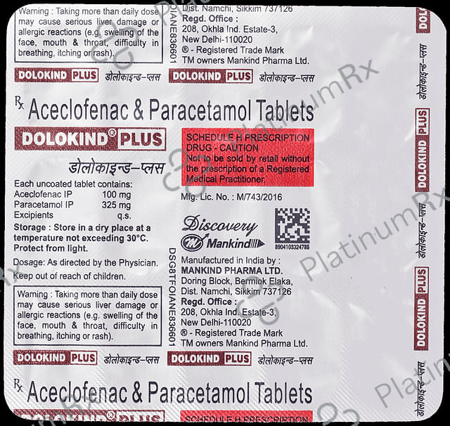 Dolokind Plus 100/325mg Tablet 15s