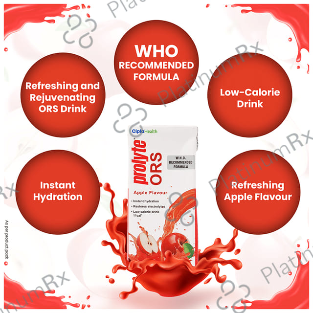 Prolyte ORS Ready To Drink Apple Flavour Solution 200ml