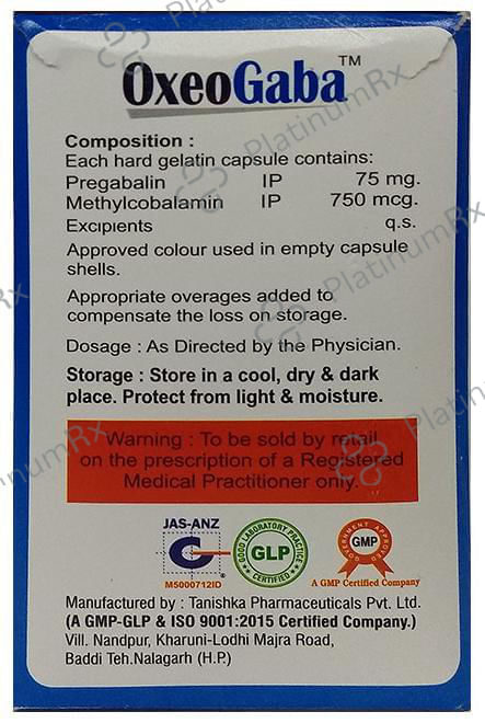 Oxeogaba 750mcg/75mg Capsule 10s