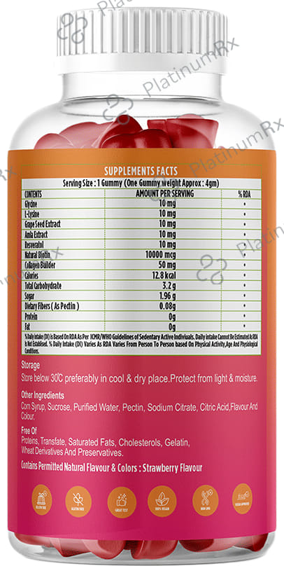 Simply Herbal Collagen Gummies with Biotin Strawberry