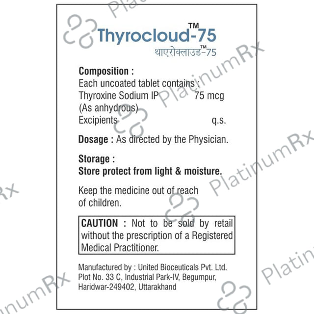 Thyrocloud 75 Tablet 100s