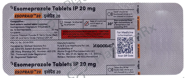 Esopraid 20mg Tablet 10s