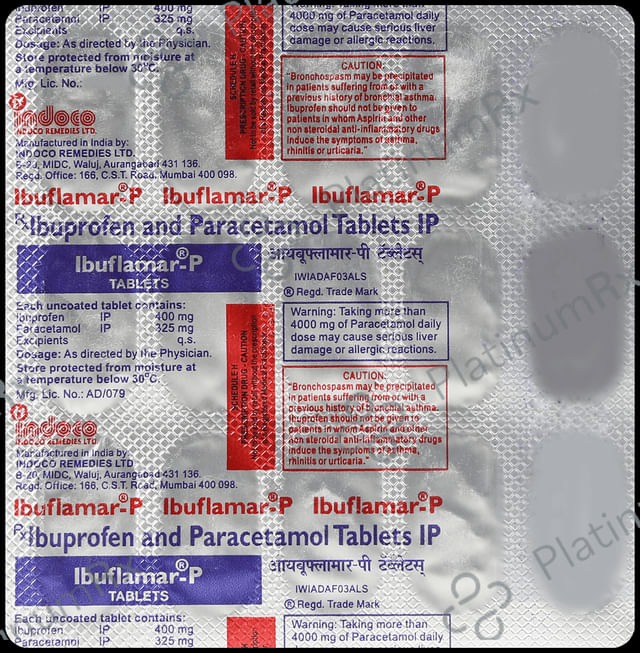 Ibuflamar-P 400mg/325mg Tablet
