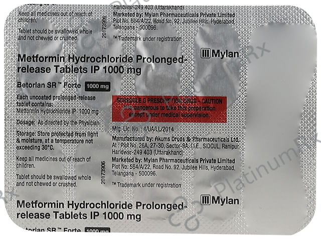 Betorlan SR Forte 1000mg Tablet