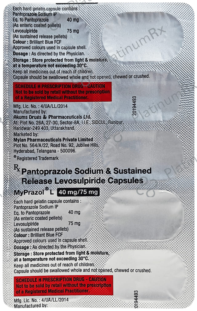 Myprazol L 75mg/40mg Tablet