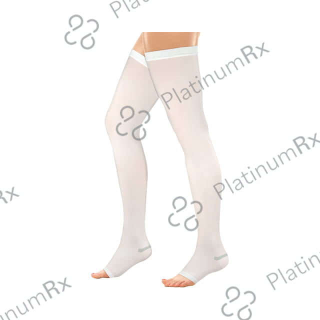 Vissco Anti-Embolism Stockings -Thigh Length-Open Toe to Improve Blood Circulation Small White