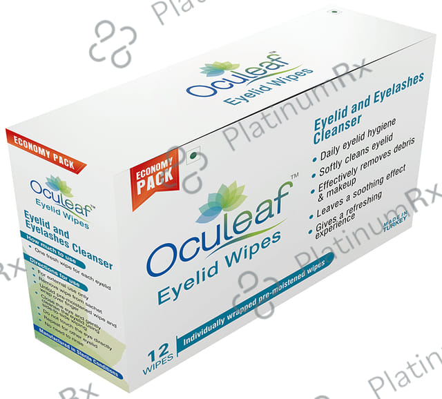 Oculeaf Eyelid Wipes with Tea Tree Oil - For Eyelid & Eyelashes Cleansing 12 wipes