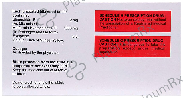 Glisen MF Forte 2/1000mg Tablet PR 15s