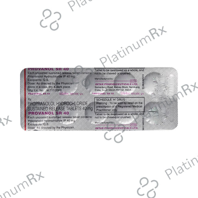 Provanol SR 40mg Tablet 10s