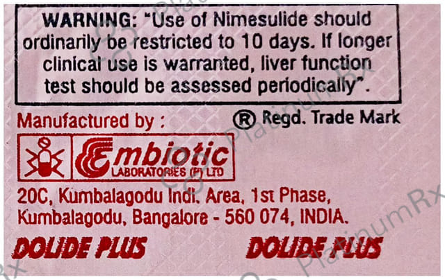Dolide Plus 100/325mg Tablet 10s