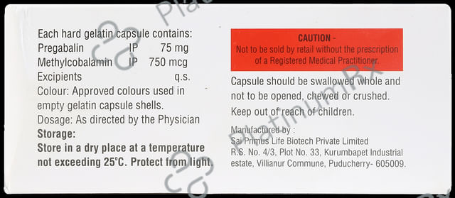 Neuroprime PG 75mg/750mcg Capsule 10s