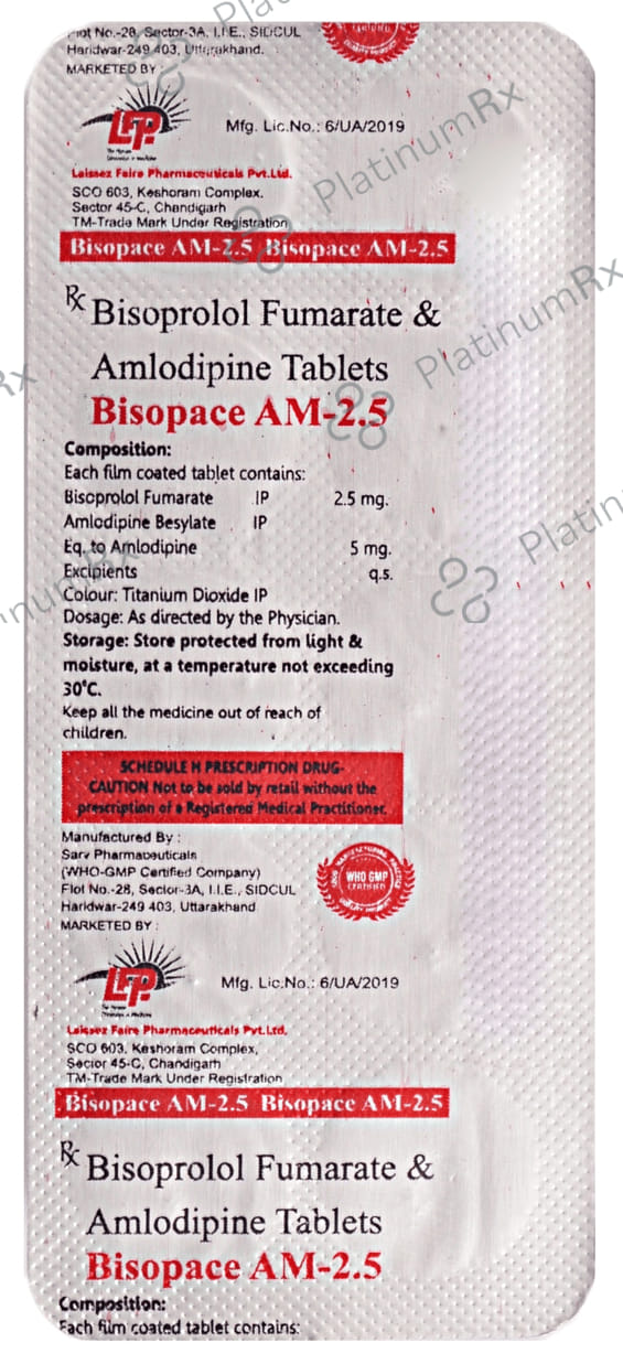 Bisopace AM 5/2.5mg Tablet 10s