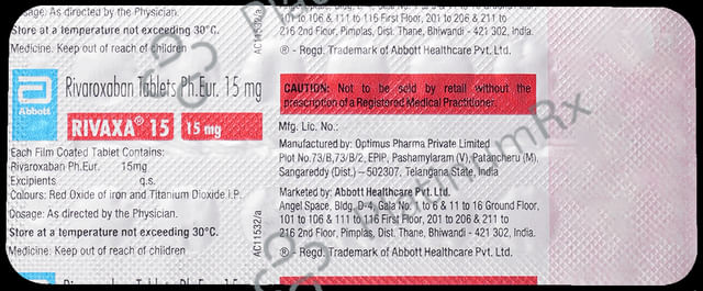 Rivaxa 15mg Tablet 14s