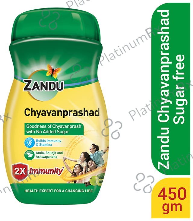Zandu Chyavanprashad with Amla, Shilajit & Ashwagandha - For Immunity & Stamina - Sugar-Free 450 gm