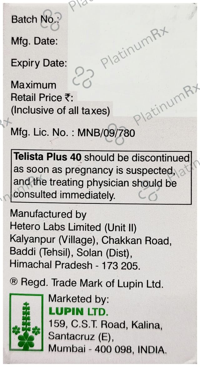 Telista Plus 10/40mg Tablet 15s