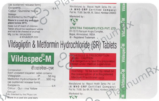 Vildaspec M 500mg/50mg Tablet 10 tablets