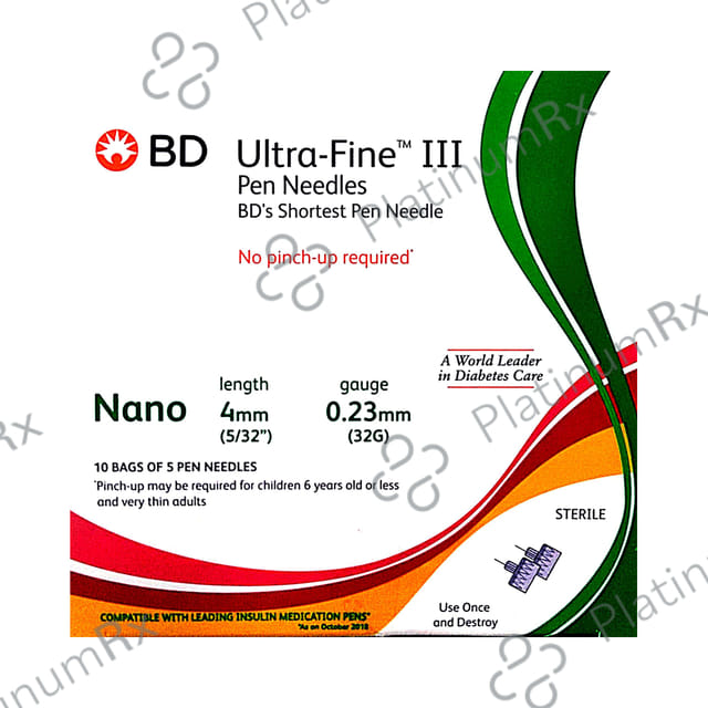 BD Ultra Fine 3 Nano Pen Needle 5s