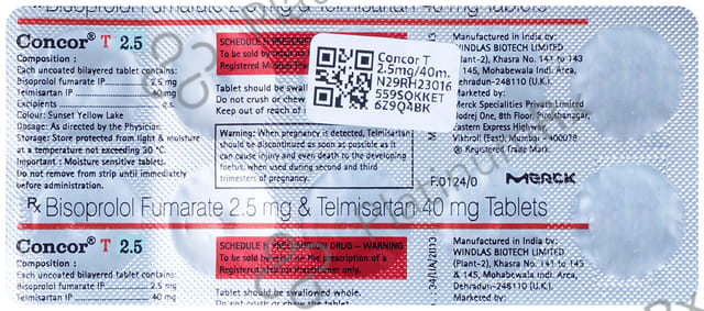Concor T 2.5/40mg Tablet 10s
