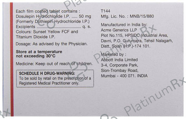 Prothiaden 50mg Tablet 15s