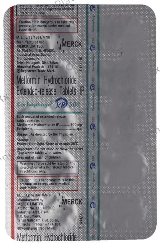 Carbophage XR 500mg Tablet ER 10s