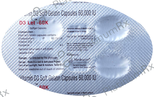 D3 Let 60k Softgel Capsule